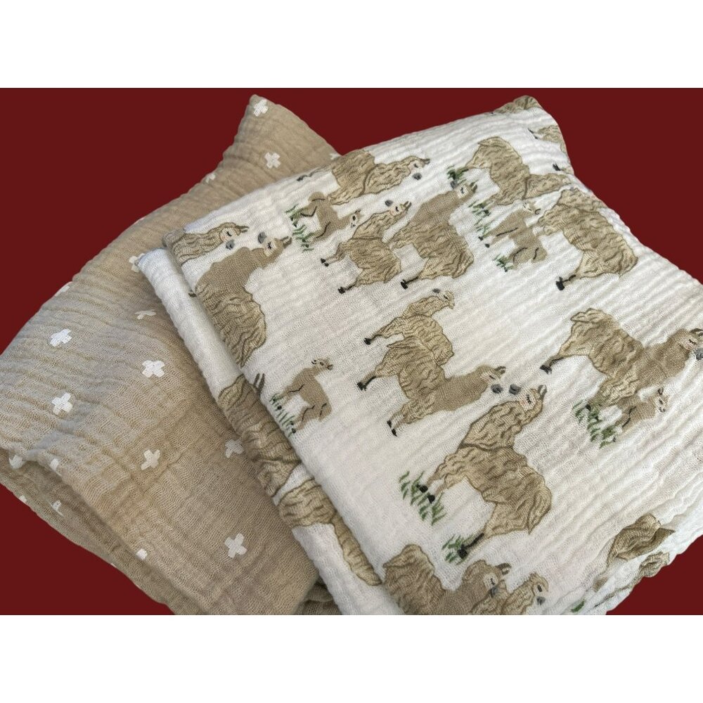 Little Unicorn Baby Cotton Muslin Swaddle Blankets Cozy Woodland Nursery